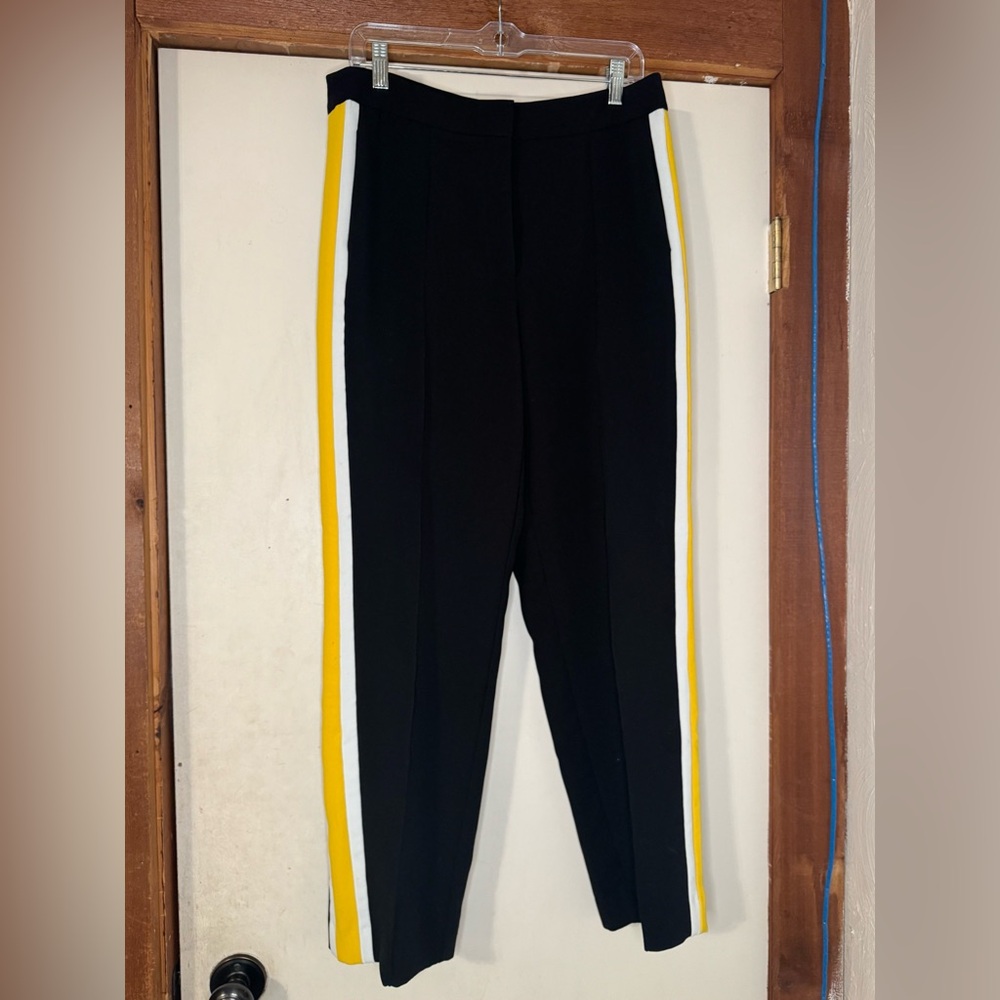 Karl Lagerfeld Black Pants with Yellow and White Accents